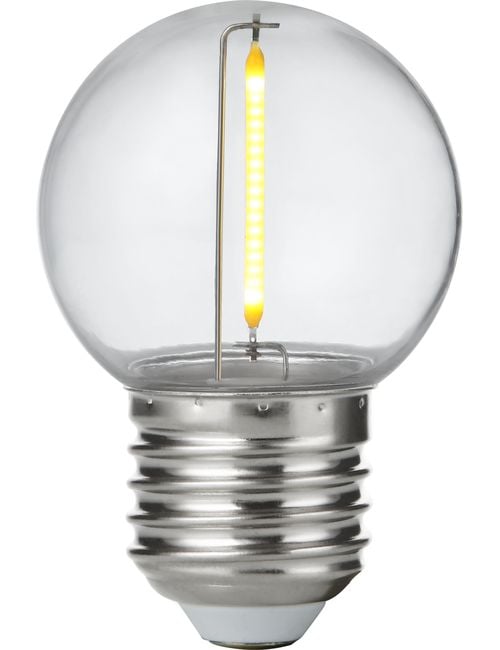 LED E27 Fila Ball G45x68 230V 55Lm 1W 827 Polycarbonate Clea