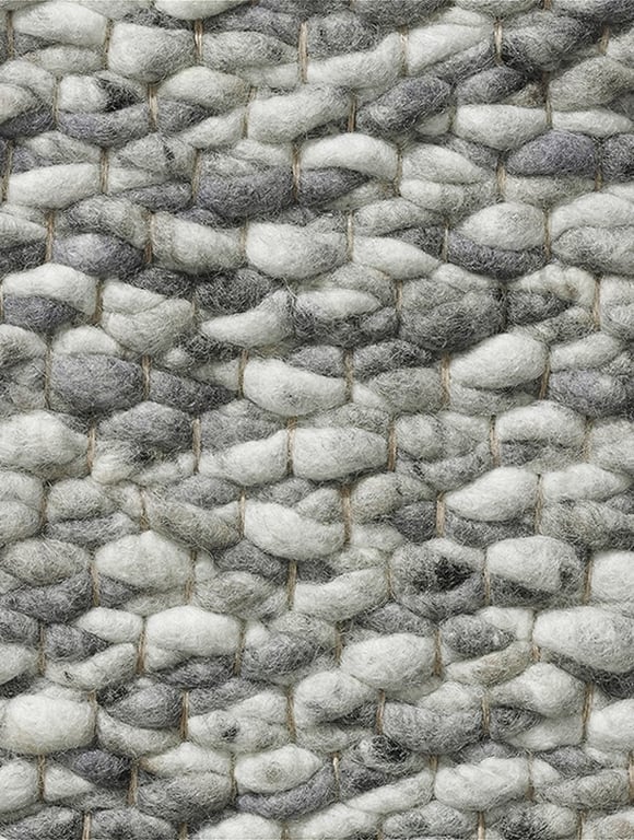 Grof geweven wollen vloerkleed Karlijn Mix Grijs
