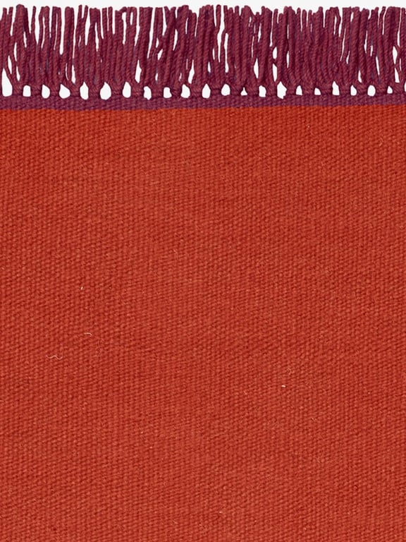 Vloerkleed Kvadrat Kelim Cross Coloured Fringes Rood Bordeaux C3010