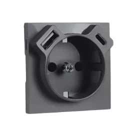 Efapel basis cpl wcd ra inb 1v steekc. donker grijs met usb a+c