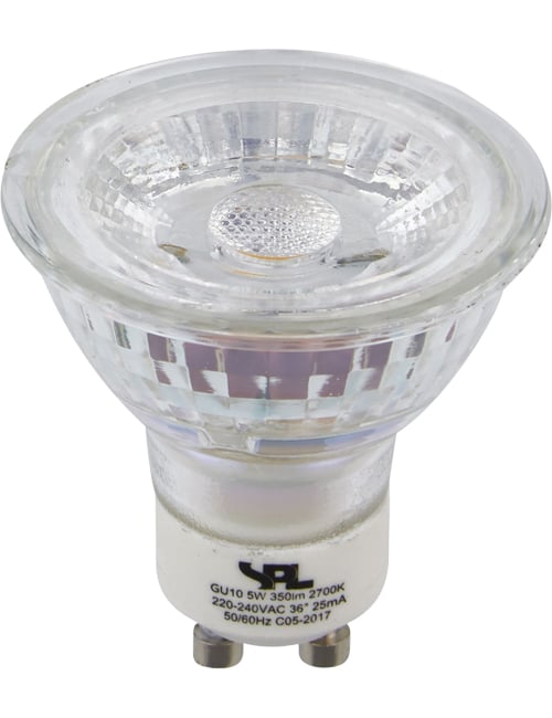 Masterlight - LED GU10 MR16 Glass 50x54 230V 320Lm 4.5W 827 38° AC Non-Dim SL642750127