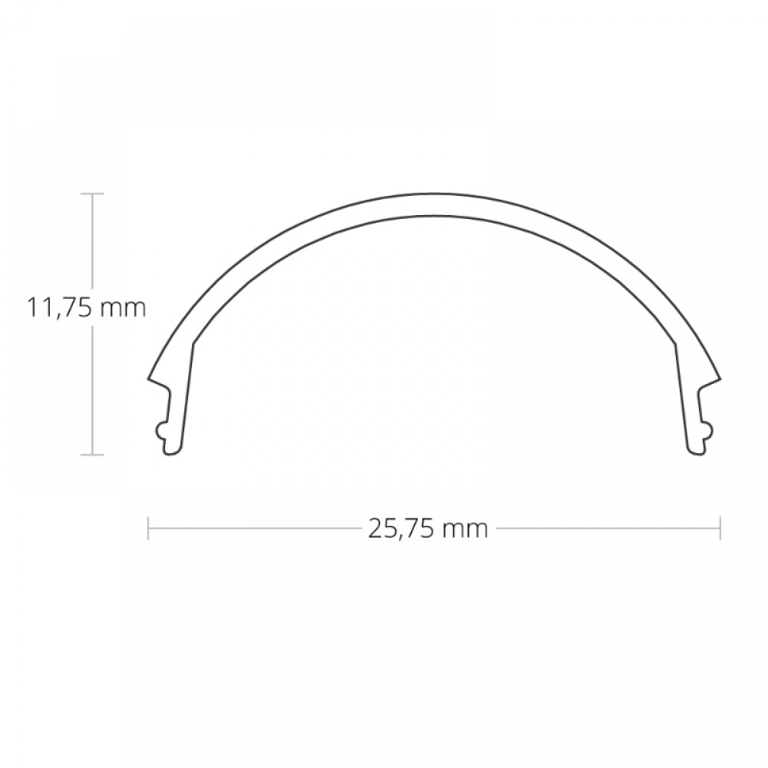 C6 || afdekkap opaal/gesatineerd 200cm voor PL9
