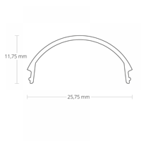 C6 || afdekkap opaal/gesatineerd 200cm voor PL9