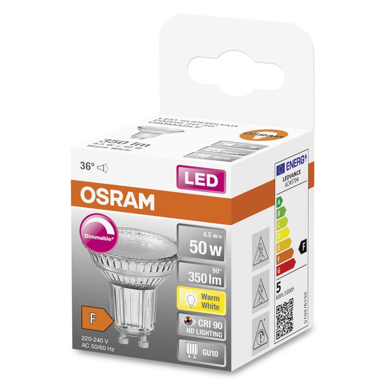 LED SUPERSTAR PAR16 50 36 ° 4.5 W/2700 K GU10 DIM