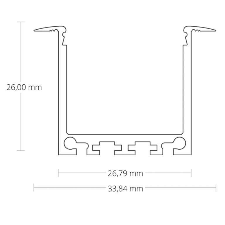 PN7 || LED profiel 200cm, hoog, LED strips max. 24mm