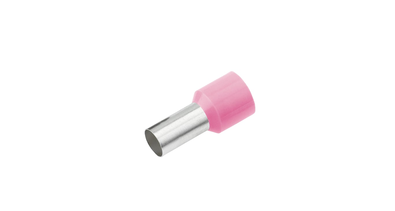 GeÏsoleerde Adereindhuls, DIN 46228, 0,34mm², lengte 6mm, roze
