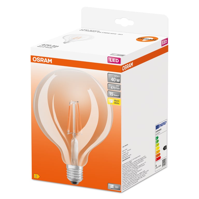 LED Retrofit CLASSIC GLOBE 40 CL 4 W/2700K E27 (CS à 1 PCE)