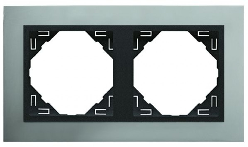 Efapel metallo/metaal afdekr. 2v aluminium/grijs
