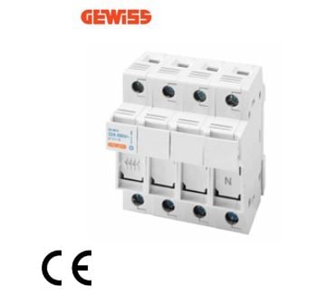 ONTKOPPELBARE ZEKERINGHOUDER - 3P+N 10,3X38 690 V 32 A - 4 MODULE