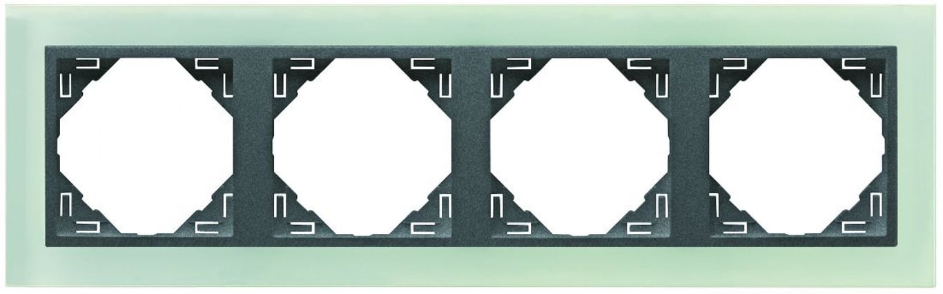 Efapel crystal afdekr. 4v glas/donker grijs