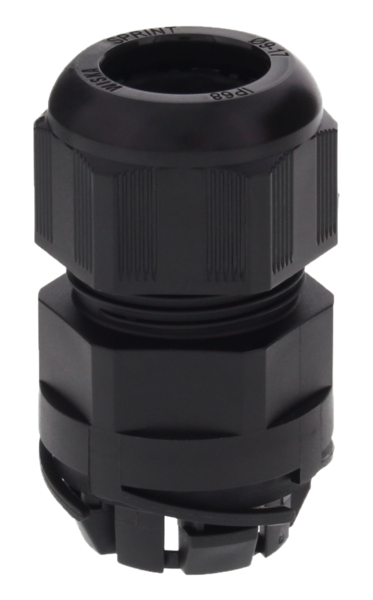 Push-in kabelwartel polyamide IP68 M25, doorlaat 9-17mm, zwart