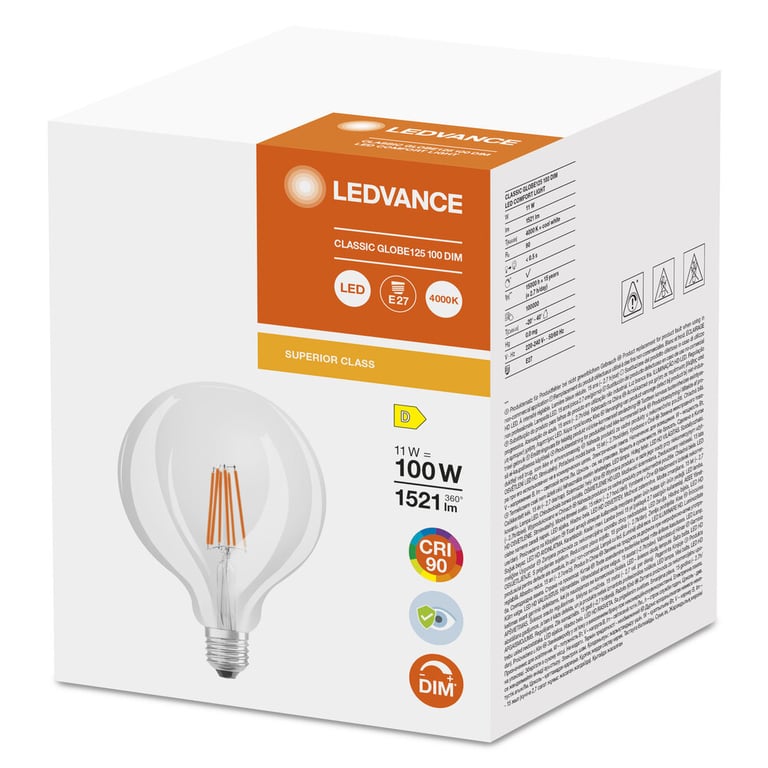 LED SUPERIOR CLASSIC GLOBE 100 11 W/4000 K E27