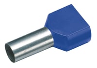 Geïsoleerde TWIN Adereindhuls, 2x 0,75mm², lengte 10mm, grijs