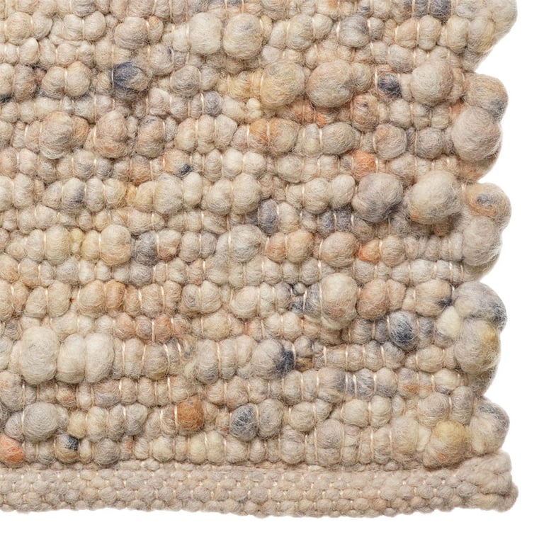 Wollen vloerkleed gevlochten Vera Beige Mix 23