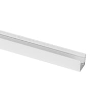 Aluminium profiel 5m, wit RAL 9003 mat, Opbouw, 25mm