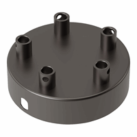 Calex metal ceiling rose 100mm 5 hole, matt pearl black