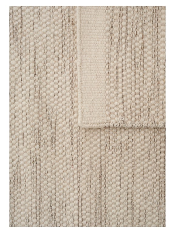 Wollen vloerkleed gevlochten Anna Natural Offwhite