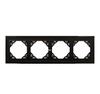 Efapel crystal afdekr. 4v zwart glas/zwart