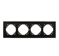 Efapel crystal afdekr. 4v zwart glas/zwart