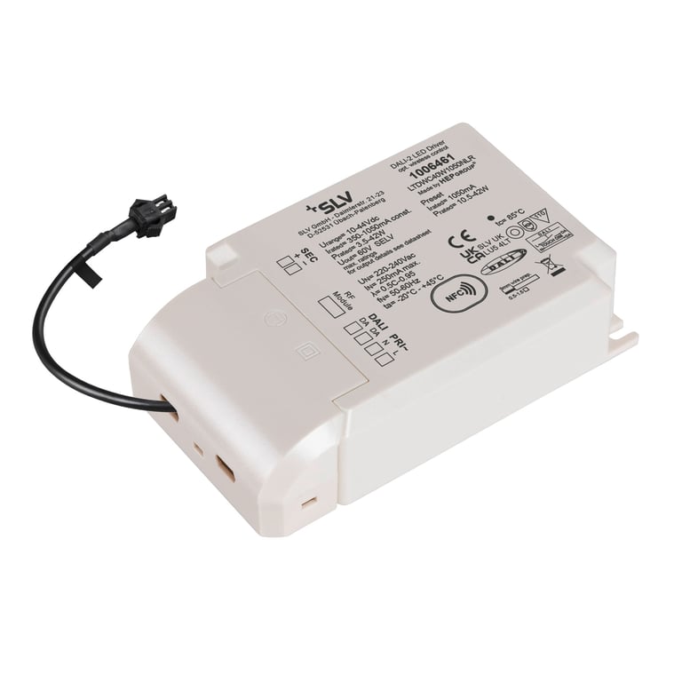 Led-driver 42W 1050mA, met radio-interface voor Numinos, DALI