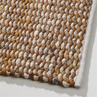 Wollen vloerkleed gevlochten Lisanne Mix Straw 464+Bronze 462