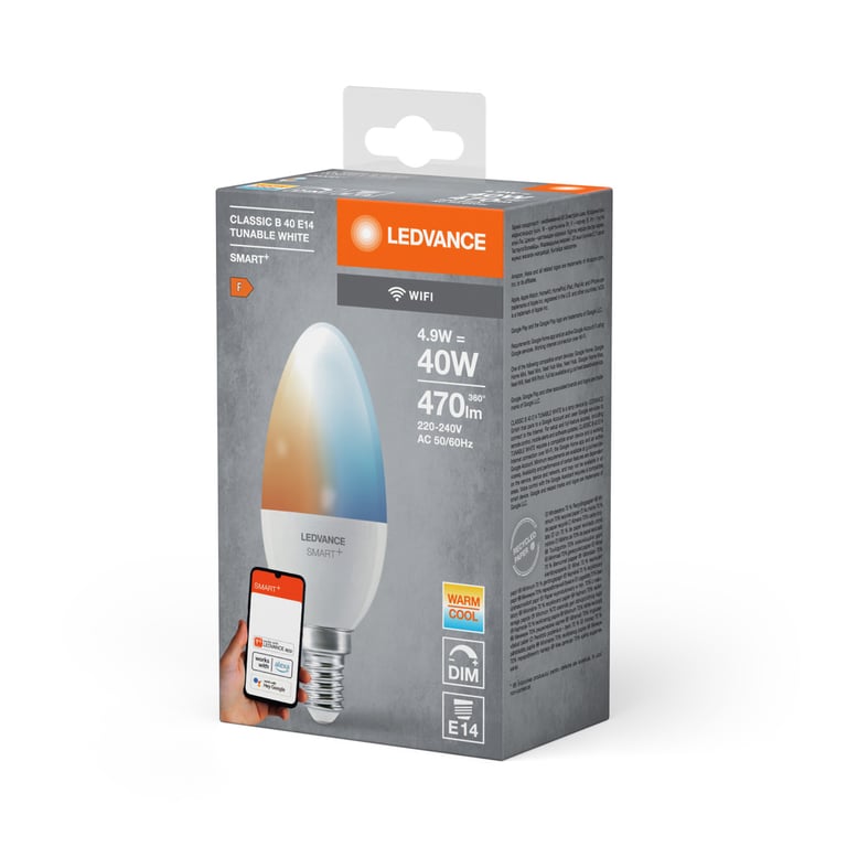 SMART+ WiFi Candle Tunable White 230V TW FR E14 SINGLE PACK