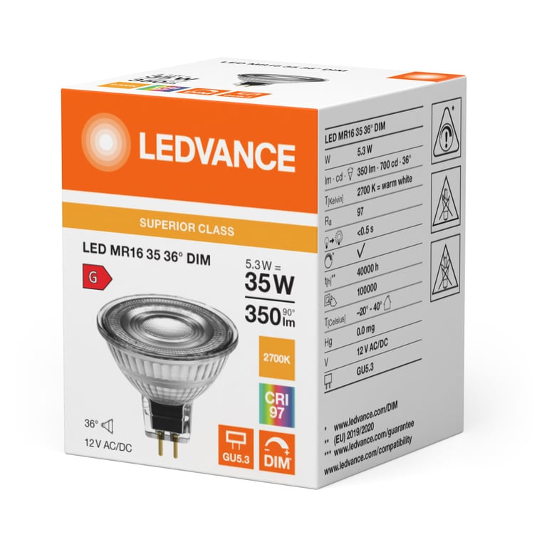 LED MR16 DIM S 6.3W 927 GU5.3