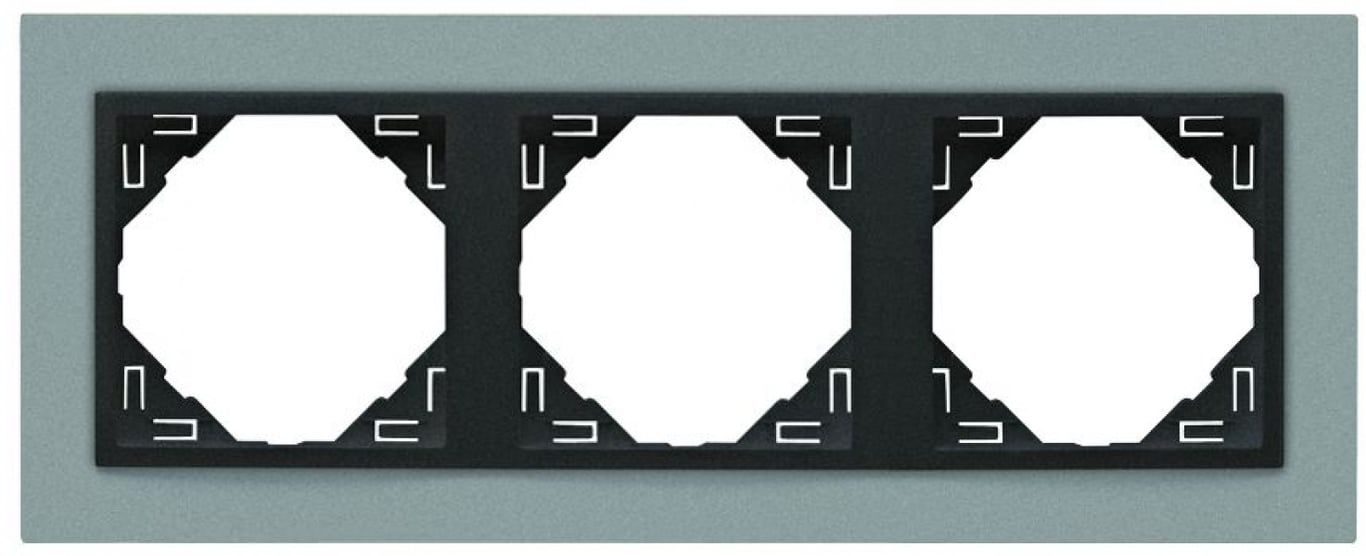 Efapel animato afdekr. 3v alu/grijs
