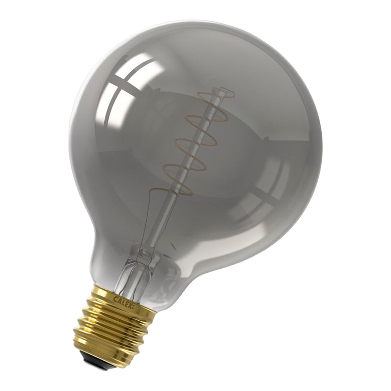 Calex LED Flex Filament Globe lamp G95 220-240V 4W E27 100lm 2100K Titanium, dimmable, energy label B