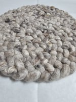 Rond wollen vloerkleed Romee in stock Grijs Nature 05