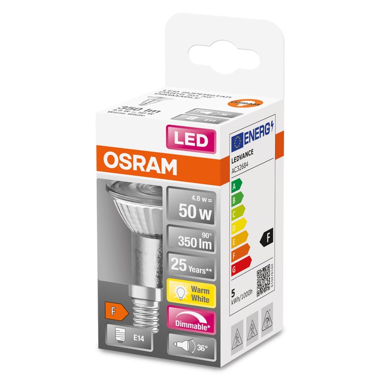 LED SUPERSTAR PAR16 50 36° 5.5 W/2700K E14 (CS à 1 PCE)