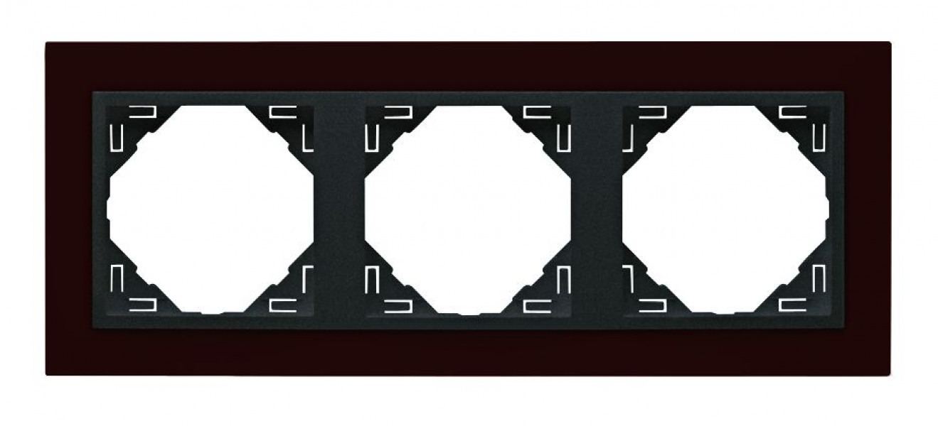 Efapel animato afdekr. 3v donkerrood/grijs
