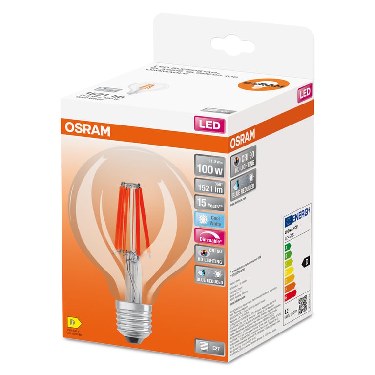 LED SUPERSTAR PLUS CLASSIC GLOBE FILAMENT 100 11 W/4000 K E27 (CS à