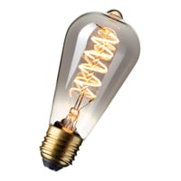Calex LED Full Glass Flex Filament Rustik Lamp 220-240V 4W 100lm E27 ST64, Titanium 2100K Dimmable, energy label B