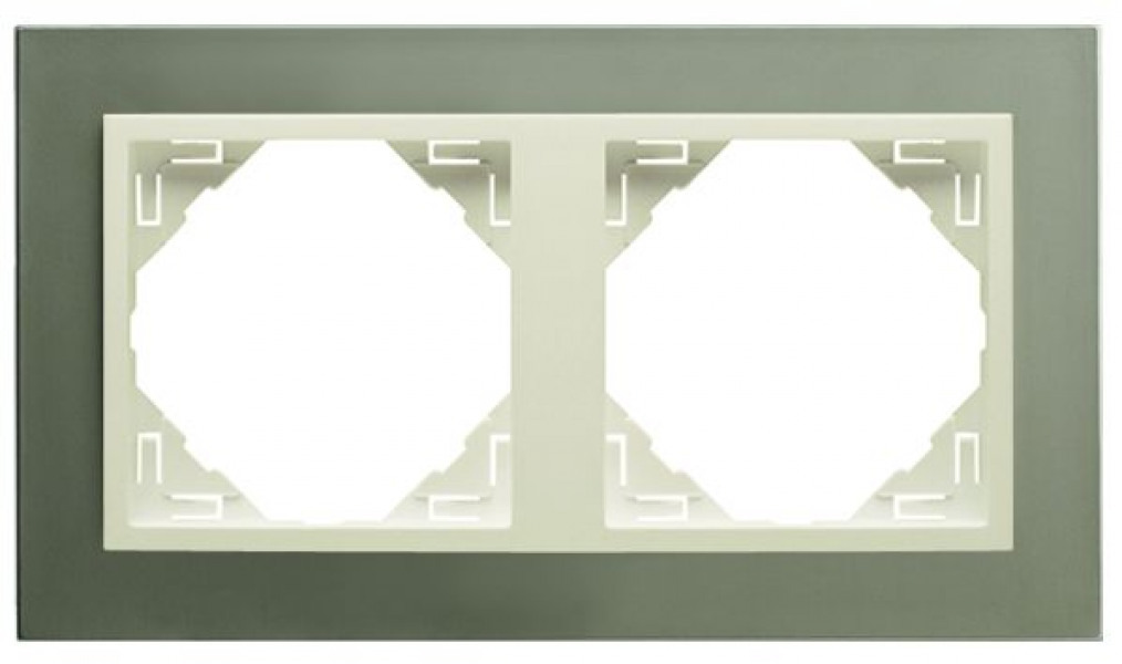 Efapel metallo/metaal afdekr. 2v titanium/parel
