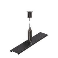 Railverstevigingsplaat met ophangset, 48V TRACK, 3 m staalkabel, zwart