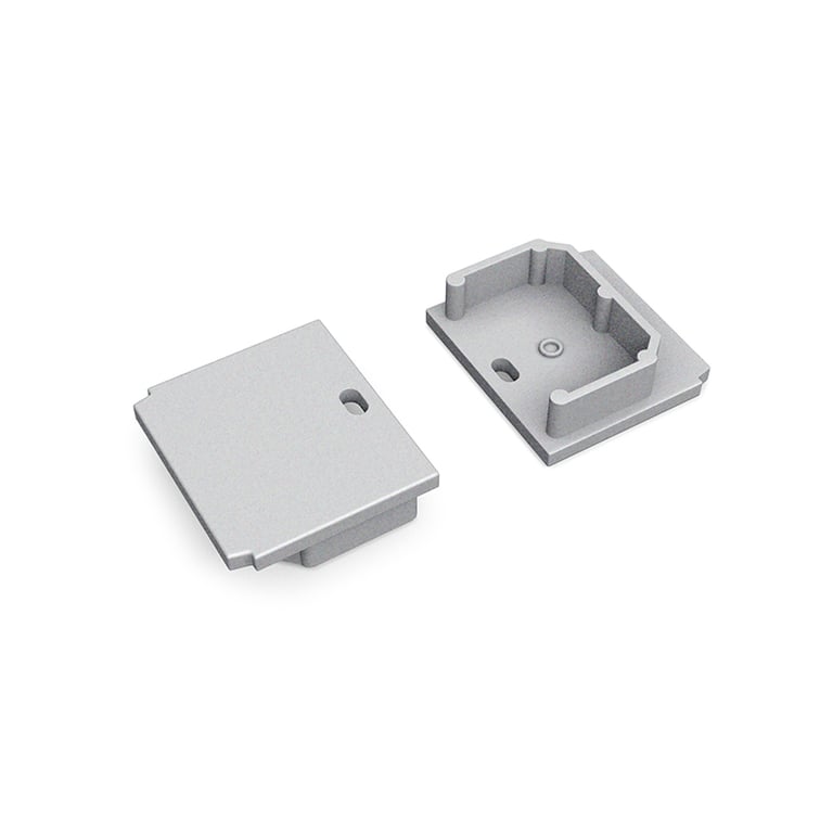 LUMIKO P20-TL-EK-ZV - Eindkap voor Profiel 20 trimless/stuc, zilvergri