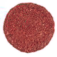 Rond wollen vloerkleed Romee Rood 010