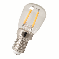 Calex LED Full Glass Filament Pilot lamp 220-240V 1W 100lm E14 T26x58, Clear 2700K CRI80, energy label A++