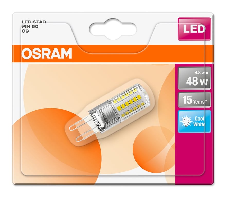 LED STAR PIN G9 48 4.8 W/4000K G9 (CS à 1 PCE)