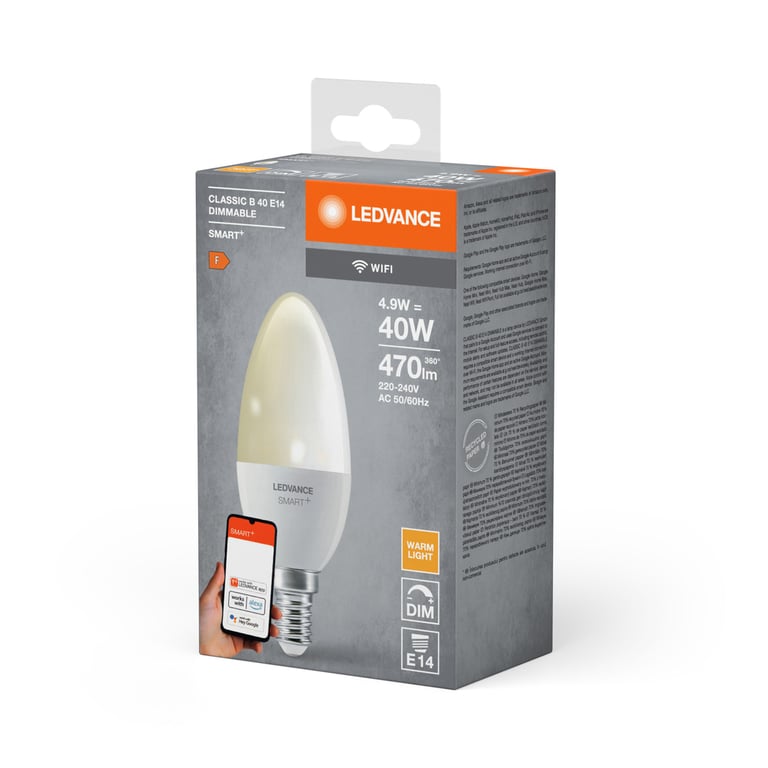 SMART+ WiFi Candle Dimmable 230V DIM FR E14 SINGLE PACK