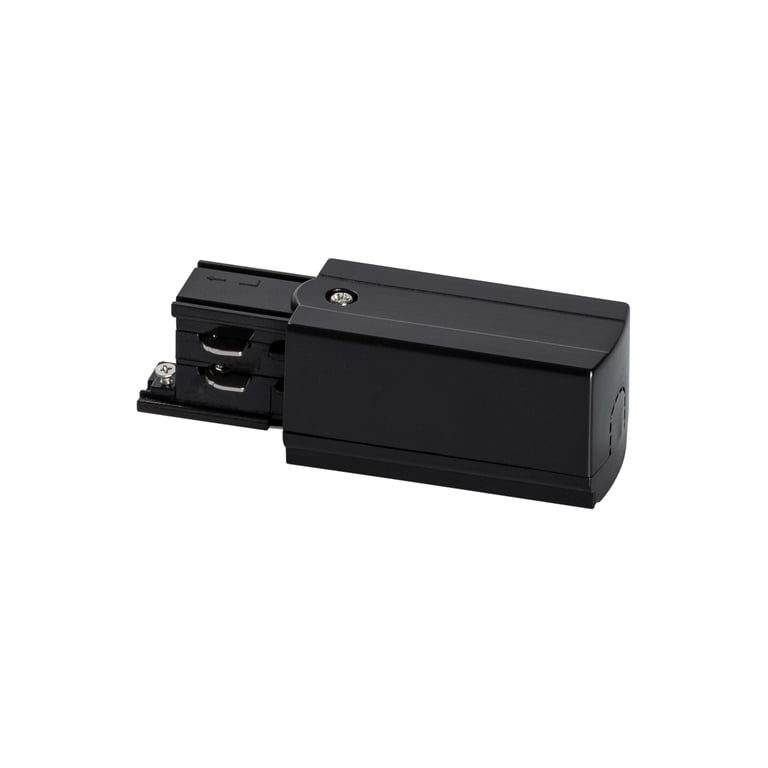 3-Fase rail, eindvoeding (aarde links), zwart