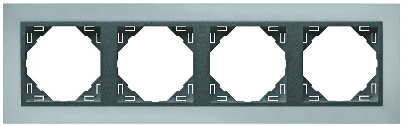 Efapel metallo/metaal afdekr. 4v chroom/grijs
