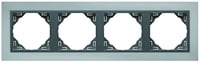 Efapel metallo/metaal afdekr. 4v chroom/grijs