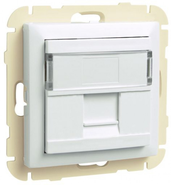 Efapel basis sokkel en centraalplaat tbv 1*rj45 wit
