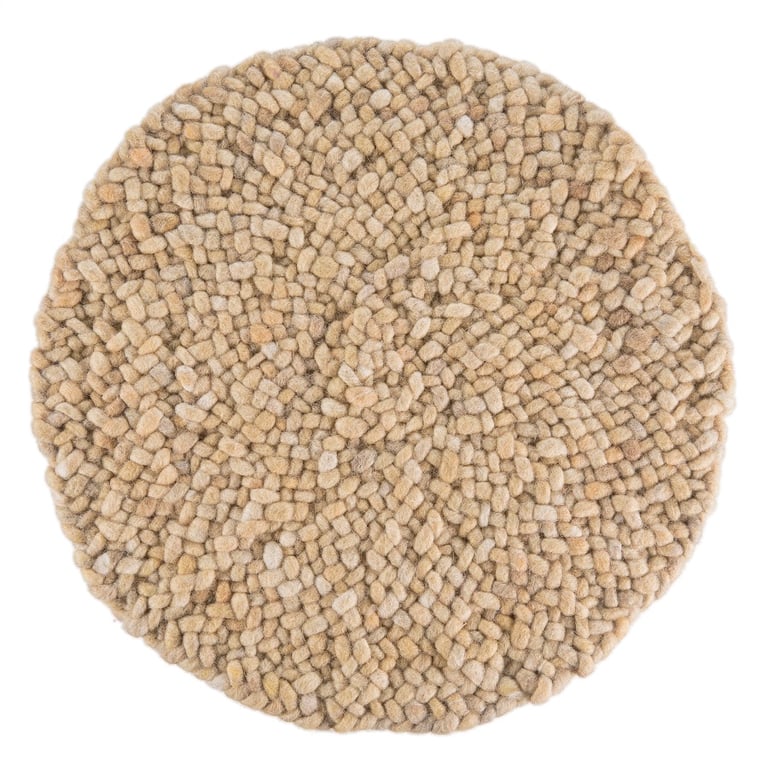 Rond wollen vloerkleed Romee Crème 124