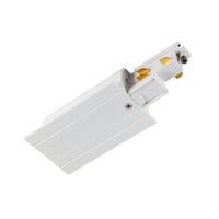 Eindvoeding, voor S-TRACK 3-fase-inbouwrail, aarde rechts, wit, DALI