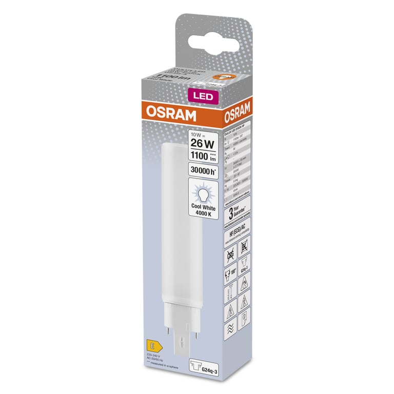 OSRAM DULUX® D/E LED HF & AC MAINS 10 W/4000K 200 mm (CS à 1 PCE)