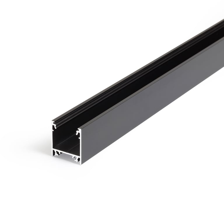 Profiel 20, opbouw, Zwart, 1 meter