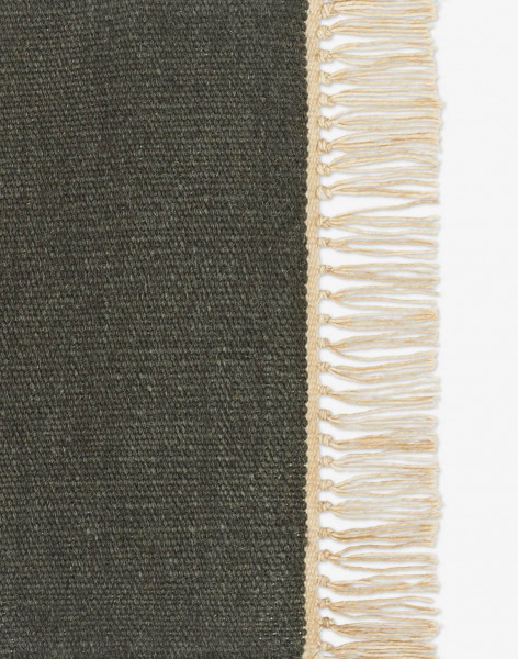 Kvadrat vloerkleed Vintage Plain Donkergroen 0036